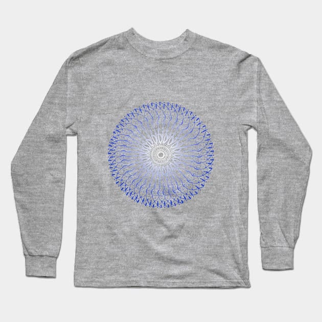 Blue Mandala Long Sleeve T-Shirt by apoochow